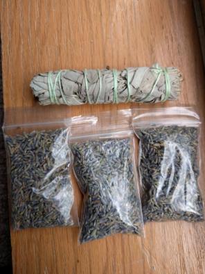 Sage and dried lavender buds bundle