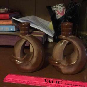 Frankoma brown candle stick retired