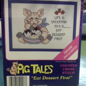 Cross stitch kit pig tales