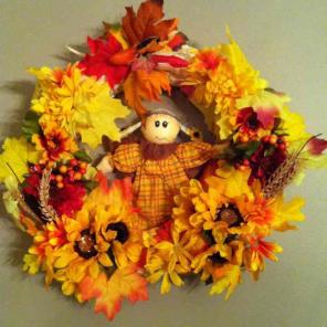 Angel scarecrow fall wreath