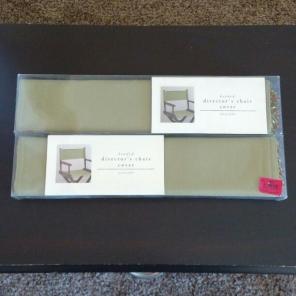 2 Beaded Director Chair Green Covers