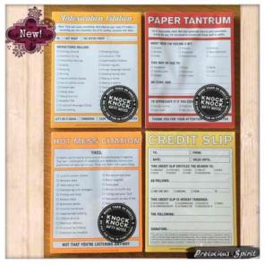 Set of 4 Fun joke note pads