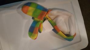 Hand made fleece mittens & hat