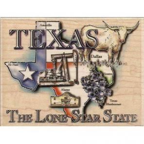 Stampabilities Wood Mounted Texas Stamp