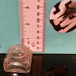 Old vintage Square Perfume /ink well Jar