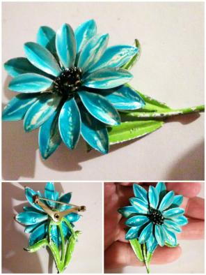 Beautiful vintage enamel brooch