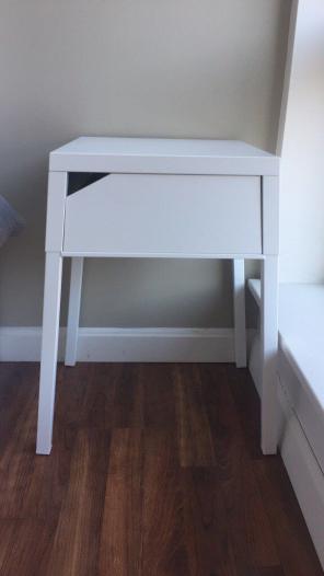white Metalic side table