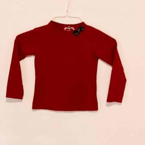Deux Par Deux Red Bow Tie Top