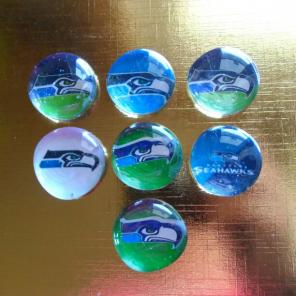 Seattle Seahawks glass bead magnets