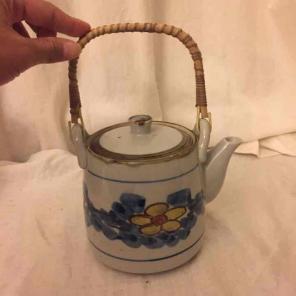 Unique Vintage Pottery Floral Kettle