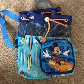 2 Disney beach bags arial and Mickey