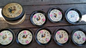 Vintage handpainted coasters from Japan