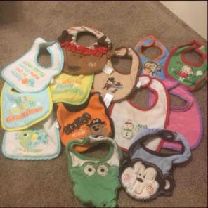 Lot of 13 baby bibs