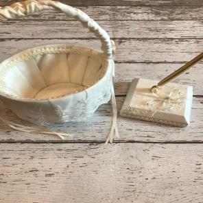 Wedding Flower Girl Basket Guest Pen