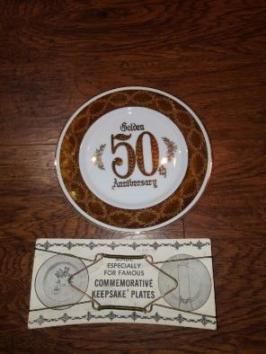 Vintage golden anniversary plates