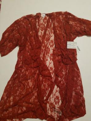 Lularoe red lace shirley