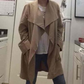 Chico's Tan/Cream Trench Coat Duster