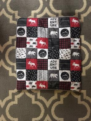 Handmade baby boy car seat blanket