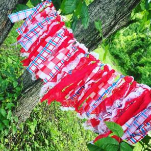 Red White and Blue Rag Banner