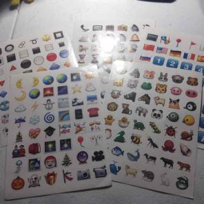 Five sheets emoji stickers
