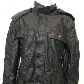 Levi's Men's Dark Gray Hooded Raincoat