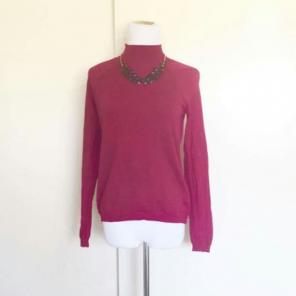 Raspberry turtleneck sweater