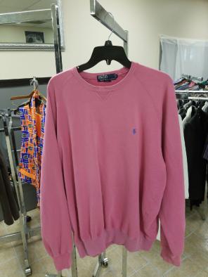 Vintage Pink Polo Sweatshirt Men's XL