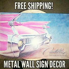 Cadillac Metal Wall Sign Hanging Decor