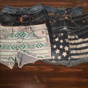 Girls Summer Jean Denim Shorts Size 10