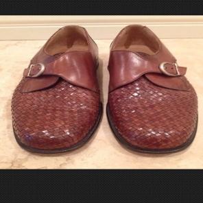 BALLY Woven Leather Monk Strap Shoe 11.5