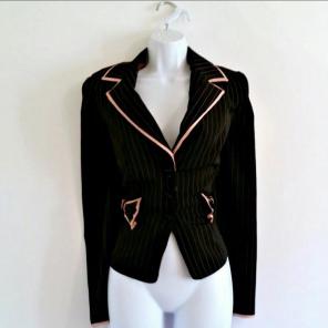 Pinstriped Fitted Bow Blazer Size Small