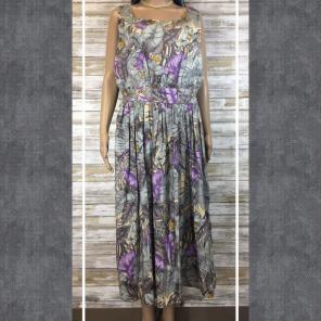 Vintage Handmade Tropical floral dress