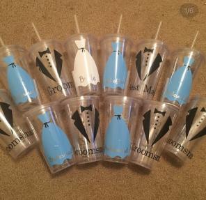 Custom bridemaid & best man decals
