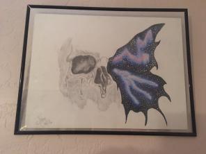 Skull/butterfly