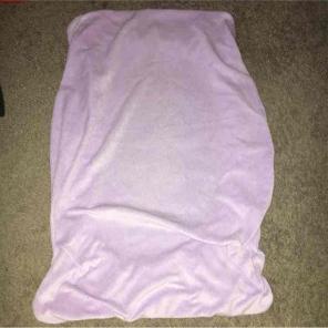 Girls purple plush changing table cover