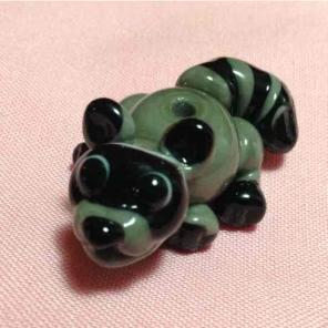 Handmade Lampwork Raccoon Bead - 1 inch