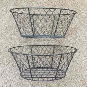 Set of 2 Small Mesh Wire Baskets