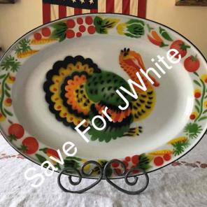 Enamelware Oval Turkey Platter Tray