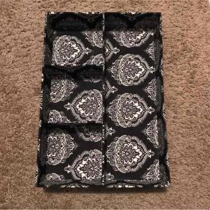 Black and white filigree organizer