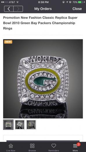 Super Bowl 2010 Green Bay Packers Ring