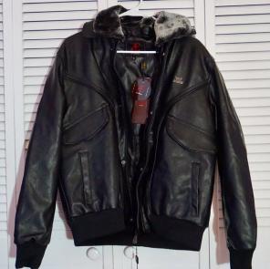 Authentic AE DiMilano Fur Leather Jacket