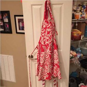 Red and white fancy apron