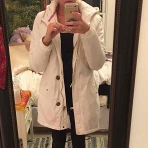 American Eagle White Parka Coat