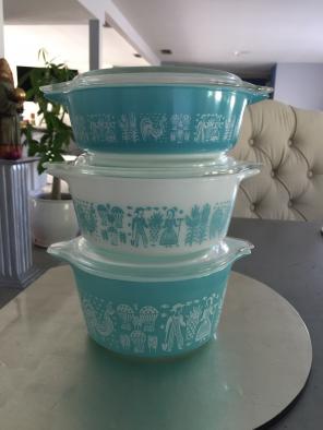 3 Pyrex amish butterprint casseroles