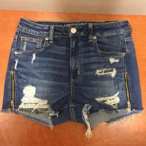 High waisted zip up shorts