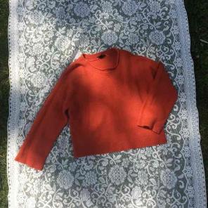 orange sweater