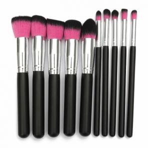10 Pcs Black Rose Makeup Brushes