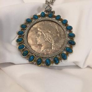 Vintage Squash Blossom Necklace W/Dollar