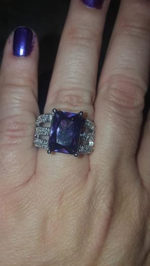 Sterling silver amethyst cz ring