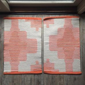 Set Of 2 Coral Woven Mats